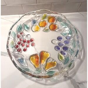 Vintage Mikasa GARDEN HARVEST 12.5"; Crystal Glass Platter | Made in Germany